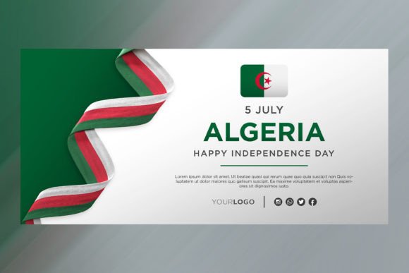 Algeria National Day Banner: A Modern Template for Celebration
