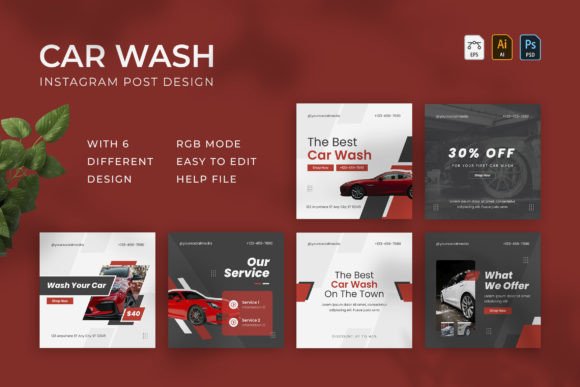 Effortless Style: The Car Wash Instagram Post Template