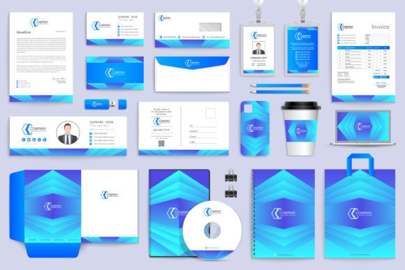 Gradient Geometric Stationery Template: Modernize Your Brand