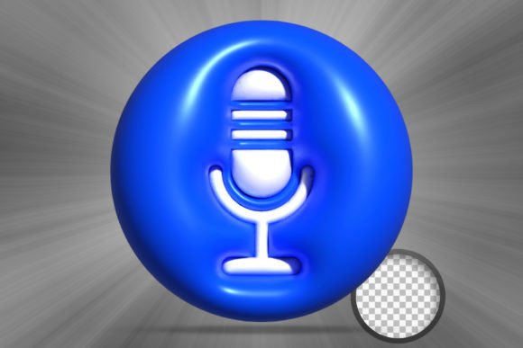 Microphone on Stand 3D Icon: A Designer's Ready-Made Asset