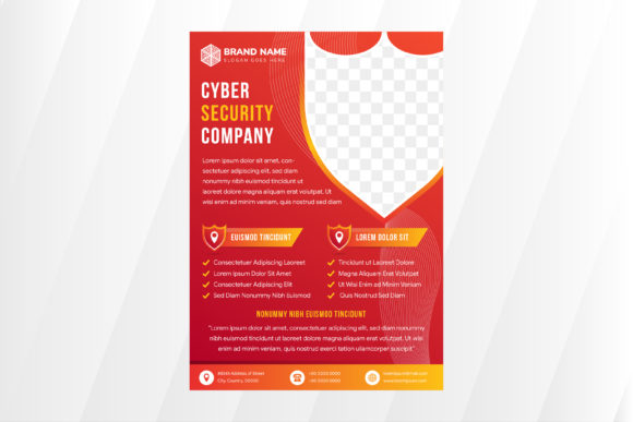 Red Security Shield Flyer: Bold Cyber Protection Design