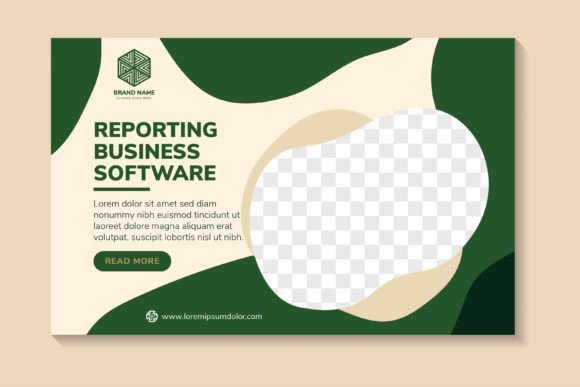 Reporting Business Horizontal Flyer: A Designer's Green and Brown Toolkit