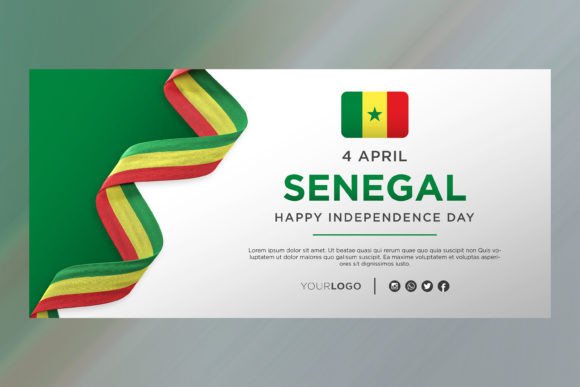 Senegal National Day Banner: A Designer's Template for Patriotic Events