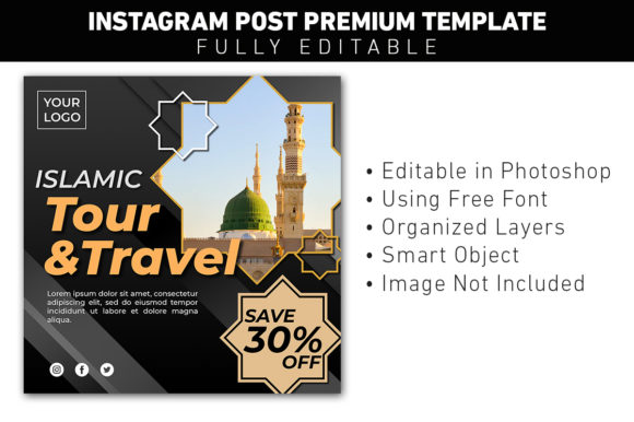 Social Media Post Hajj Tour: Design Templates for Instagram