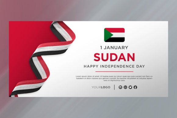 Sudan National Day Banner: A Modern Template for Celebration